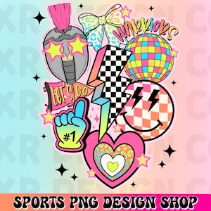 Warriors preppy mascot png, retro Warriors mascot school spirit design, retro Warriors sublimation, sports team mascot shirt digital print