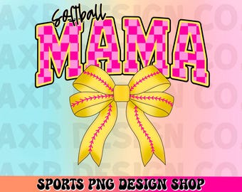 Softball mama png, retro softball sublimation, softball coquette bow png, softball game day png, pink softball coquette bow mama shirt