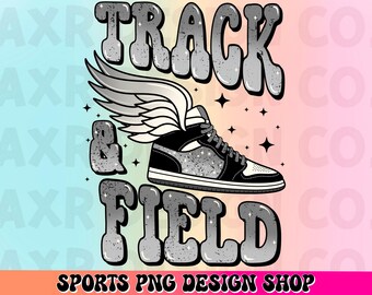 Pista y campo retro PNG, diseño de sublimación de pista y campo de color personalizado, archivo de impresión DTF, deportes escolares PNG, descarga digital