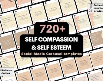 Self-Compassion CANVA Templates | Instagram Carousels, LinkedIn (Digital Download)