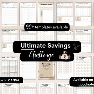 Savings Challenge Bundle: 90+ Monthly Trackers (A4, A5, iPad Goodnotes) (Digital Download)
