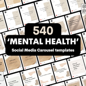Mental Health Carousels for CANVA Elegant Instagram, Story/Reels and LinkedIn Templates Coaching Templates with REAL content and captions!