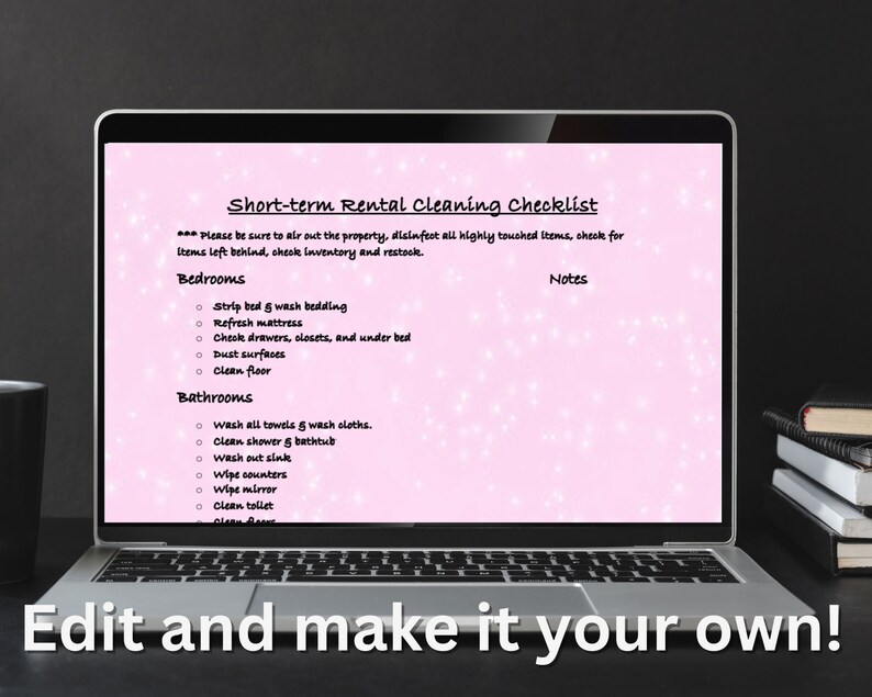 Airbnb Cleaning Checklist Inventory Check Sheet Restock Log Rental