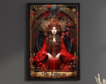 The Empress Tarot Card poster gift for her decor tarots cards print major arcana painting The empress wall art Tarot cards halloween hanger