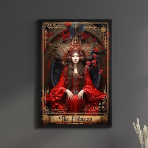 El regalo del cartel de la carta del Tarot de la emperatriz para su decoración cartas de tarot imprimir la pintura de los arcanos mayores La emperatriz arte de la pared cartas del Tarot percha de halloween