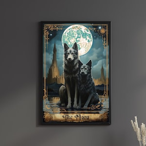 Der Mond Tarot Karte Poster Kunst Tarots Karten Major Arcana Druck Der Mond Wandkunst Tarot Karten Geschenk Wandaufhänger Geburtstagsgeschenk Für Sie