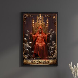 Der Hierophant Tarot Card Print Major Arcana Art Poster Hierophant Leinwand Malerei Wandkunst Tarot Karten Geburtstagsgeschenk Spielzimmer Decor Geek