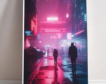 Cyberpunk No Hope Under-City Poster Futuristic Print Cyber Punk Rave Wall Art Synth-wave Retro Neon Game room Decor Gift Canvas sci fi