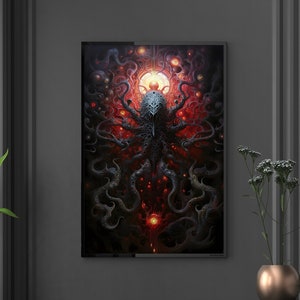 Yog-Sothoth Lovecraft Print Dark God Art Poster Temperance Canvas Painting Wall Art the Great Beyond Goth gift game room Decor Geek nerd