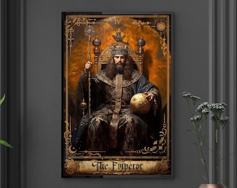 Der Kaiser Tarot Karte Poster Kunst Tarots Karten Major Arcana Druck Der Kaiser Wandkunst Tarot Karten Geschenk Wandaufhänger Geburtstagsgeschenk für Ihn