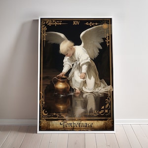 Temperance Tarot Card Print Major Arcana Art Poster Temperance Leinwand Gemälde Wall Art Tarots Karten Geburtstagsgeschenk Spielzimmer Decor Geek Nerd