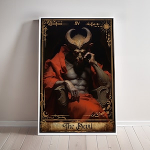 De duivel Tarot Card Print Grote Arcana Art Poster De duivel Canvas Schilderij Wall Art Tarots kaarten Verjaardagscadeau game room Decor Geek