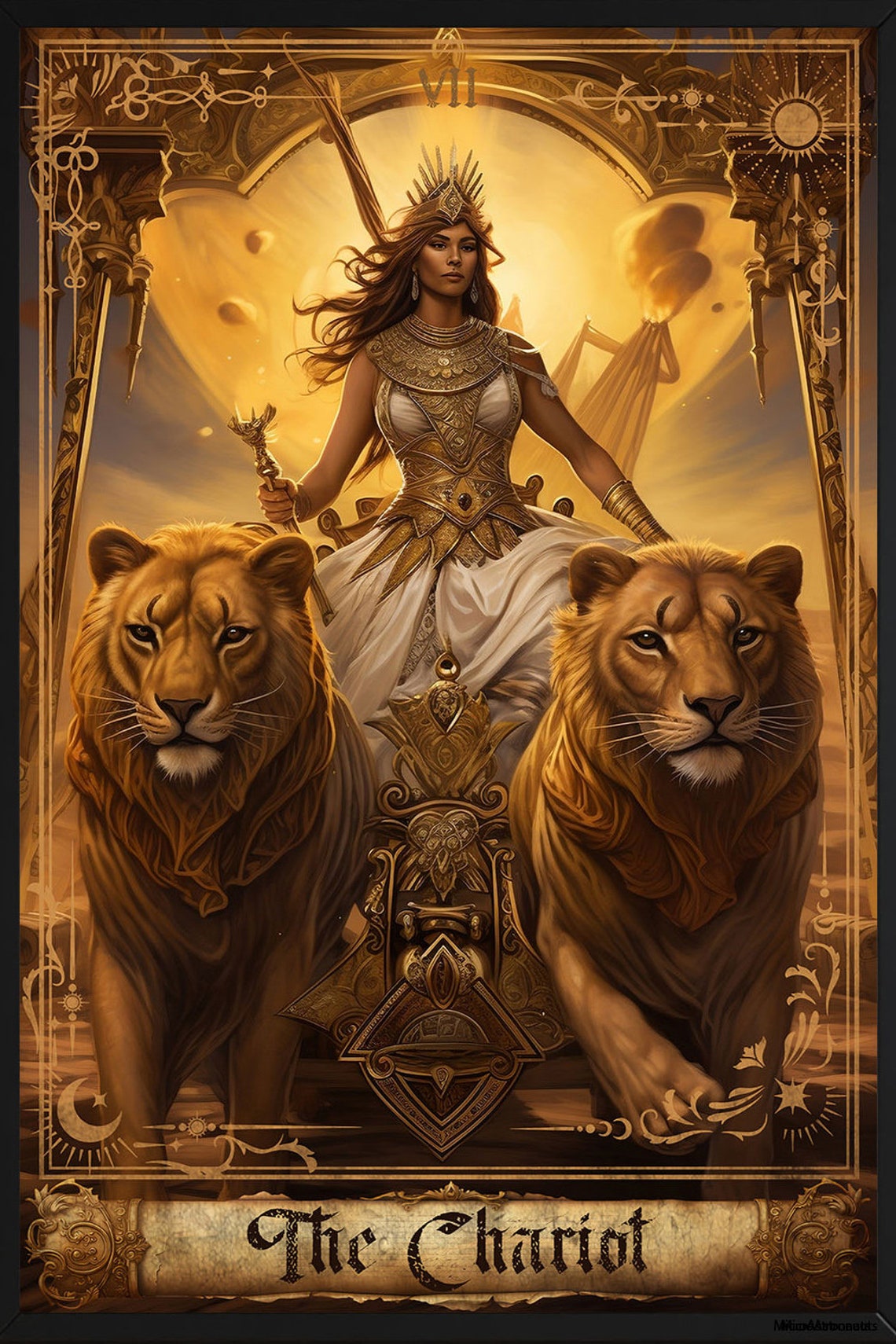 The Chariot Tarot Card Poster Art Tarots Cards Major Arcana Etsy