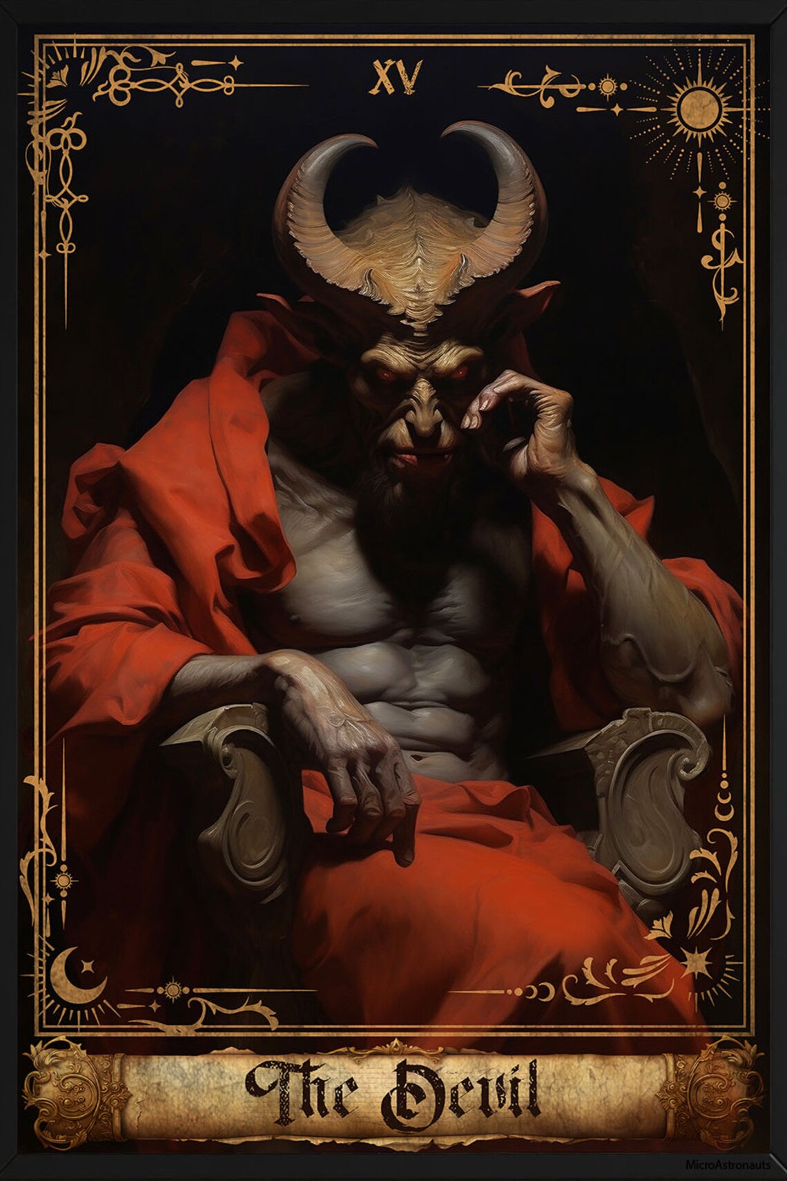 The Devil Tarot Card Print Major Arcana Art Poster The Devil Canvas The Devil Tarot Card Print Major Arcana Art Poster The Devil Canvas