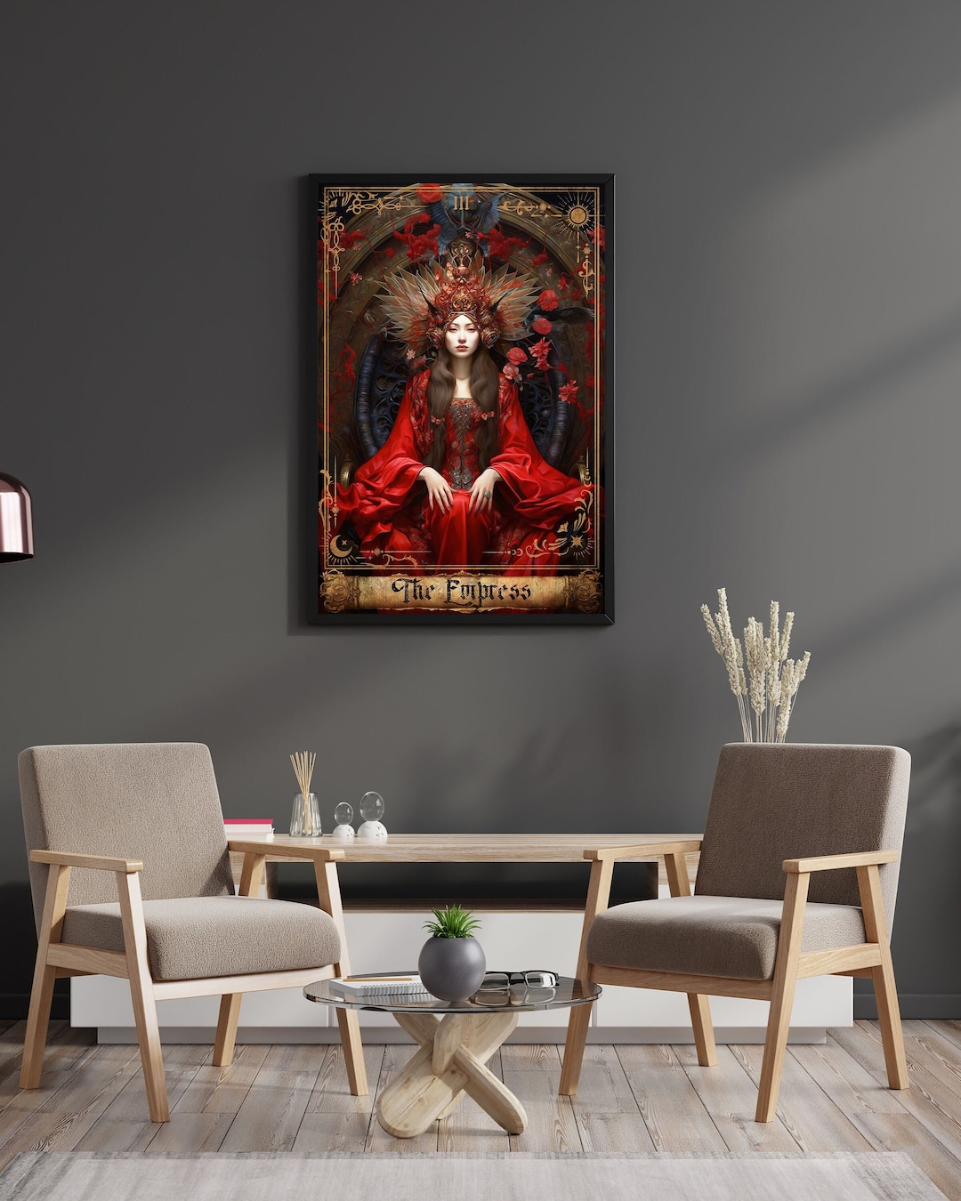 The Empress Tarot Card Poster featuring a serene woman in nature, symbolizing growth and new beginnings
