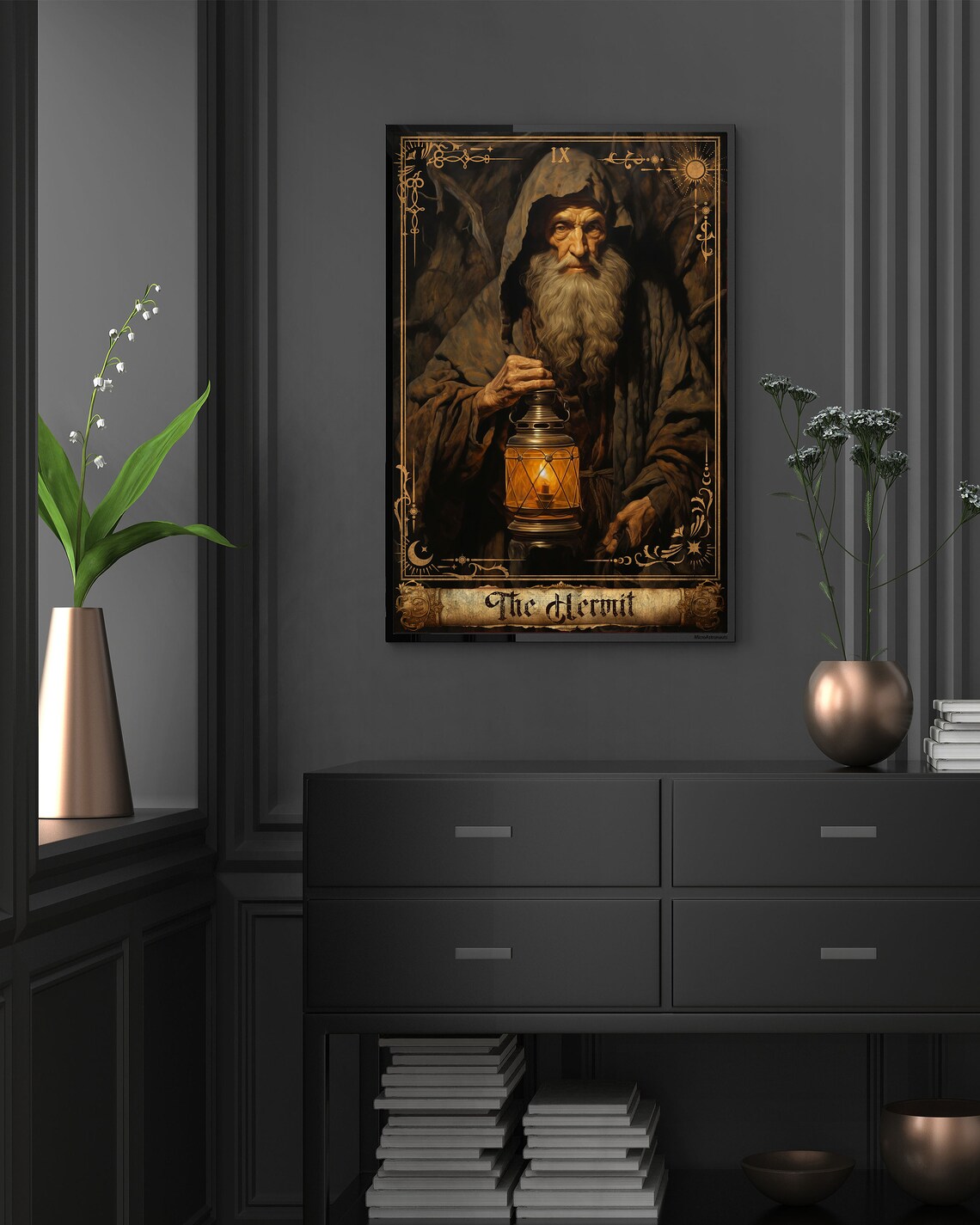 The Hermit Tarot Card Poster Art Tarots Cards Major Arcana Print the ...