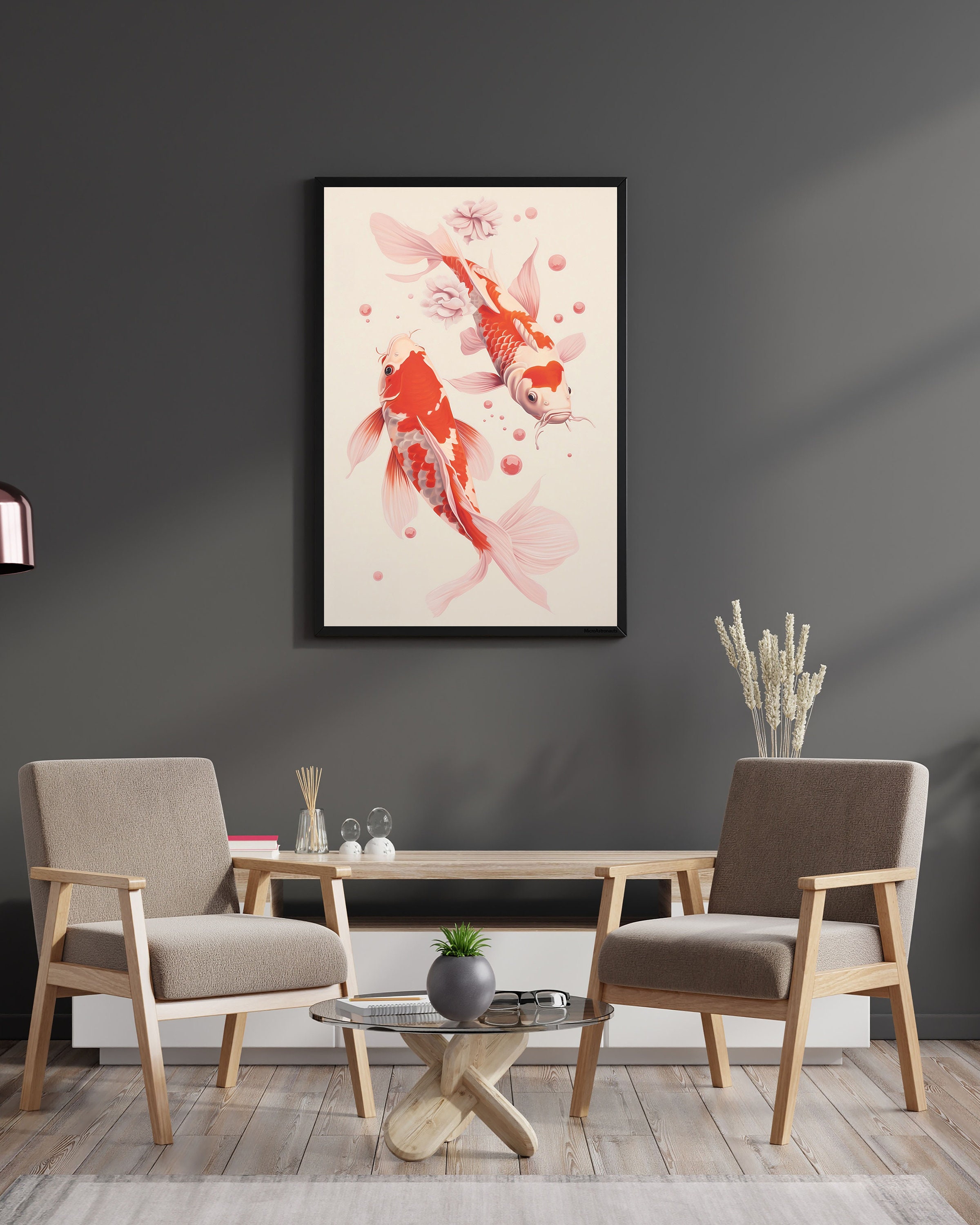 Ethereal Koi Fish Print Japanese Traditional Wall Art Living Room Wall ...
