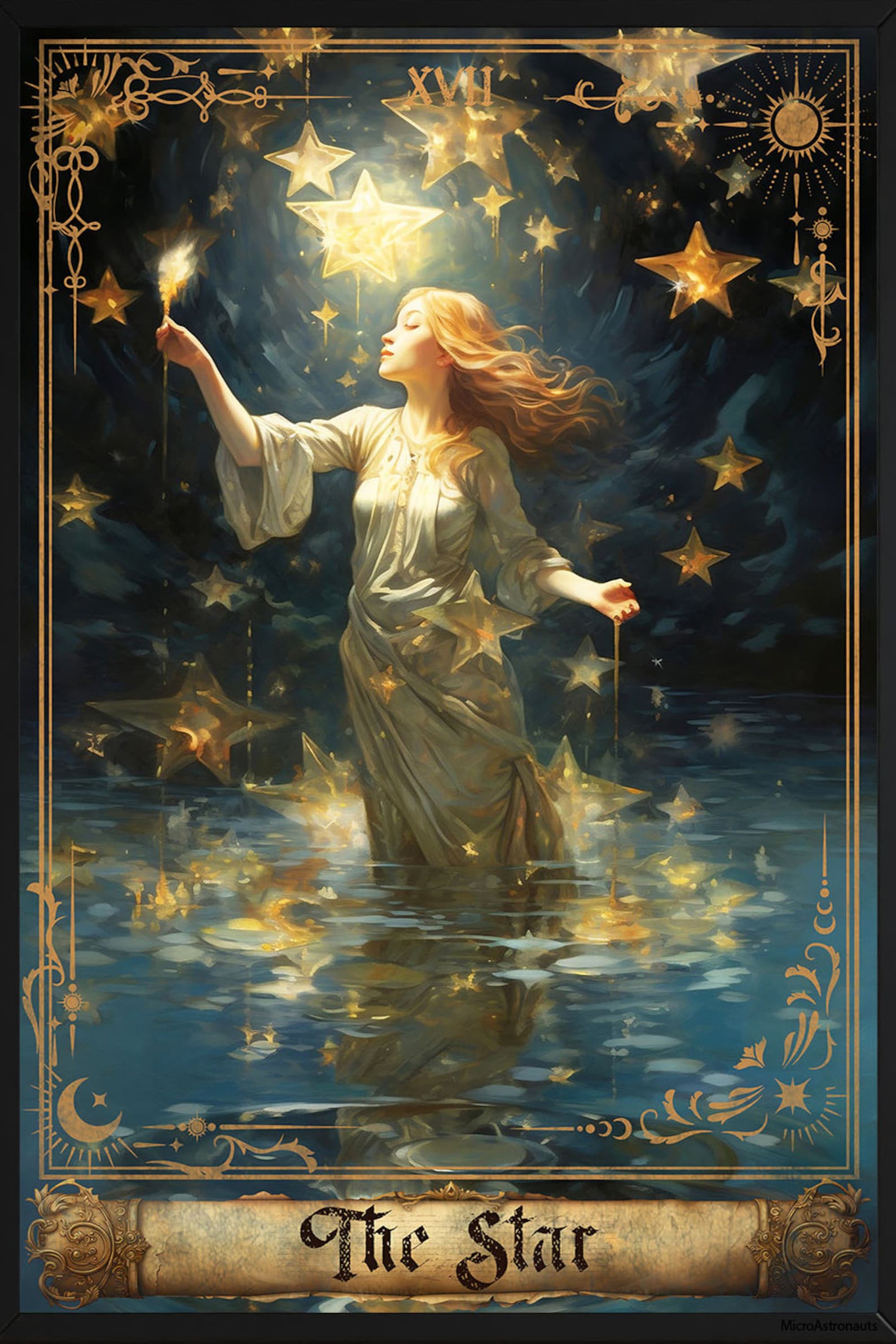 The Star Tarot Card Poster Art Tarots Cards Major Arcana Print the Star