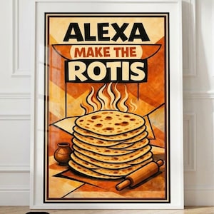 Arte mural de Alexa Rotis: póster de comida india, impresión india (impresión digital)