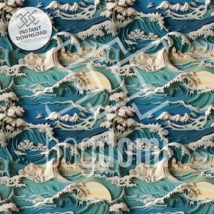 seamless pattern, embroidery, ships, soft colors, handcraft, intricate, 3D, symmetry, naval, handcraft, template, ocean, water, waves, PNG