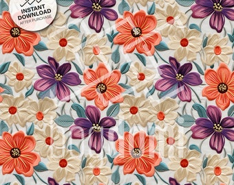 Fichier de broderie sans couture, broderie de fleurs sauvages sans couture, motif bohème de base de chalet sans couture, motif de broderie florale sans couture
