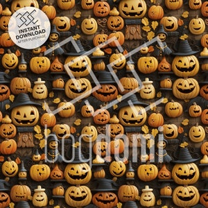 Seamless pattern, Autumn stitching  Seamless, Pumpkin, Halloween, scary, candles, Fall, Quilt, ghosts