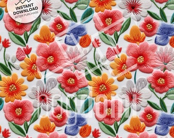 Fichier de broderie sans couture, broderie de fleurs sauvages sans couture, motif bohème de base de chalet sans couture, motif de broderie florale sans couture