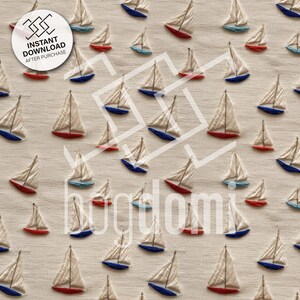 seamless pattern, embroidery, ships, soft colors, handcraft, intricate, 3D, symmetry, naval, handcraft, template, ocean, water, waves, PNG
