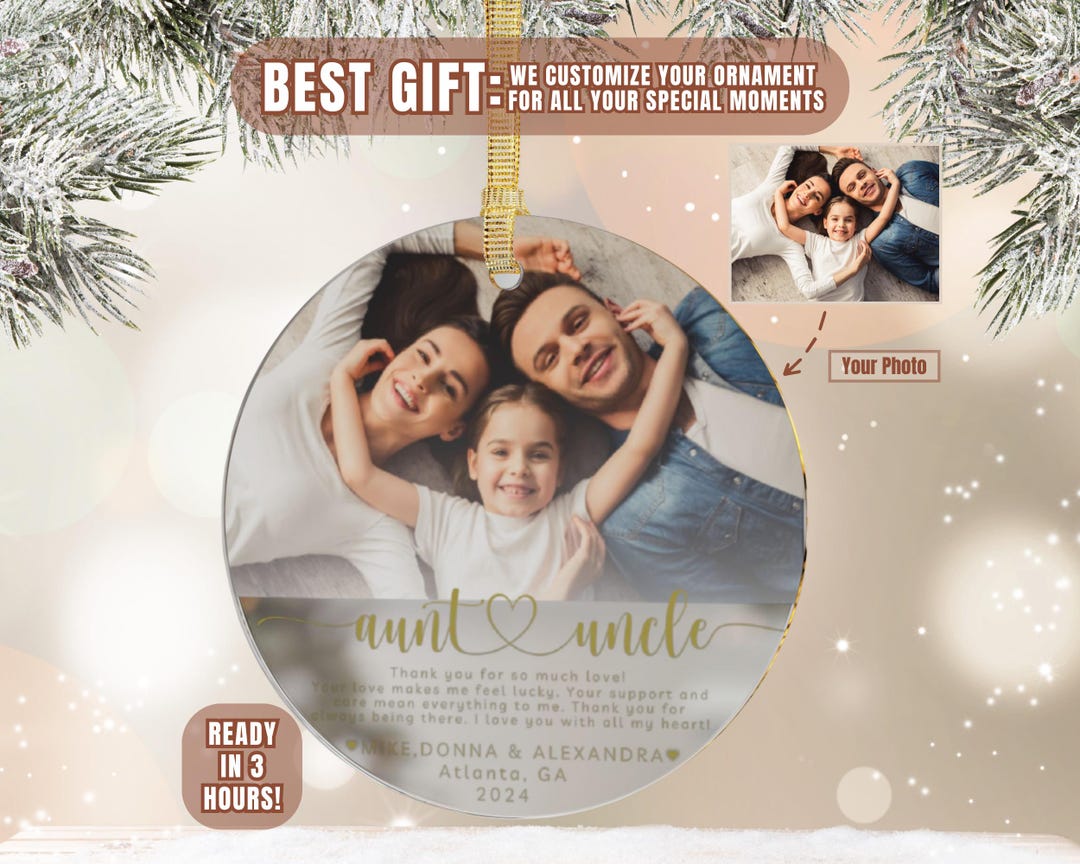 Aunt Uncle Photo Ornament Gift for Sister, Sister & Brother in Law Gift ...