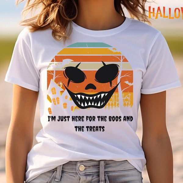 Short Sleeve Halloween, Halloween , Cute Halloween Shirt, Trick Or Treat, Women Halloween shirt, Retro Halloween, Halloween gift for mom