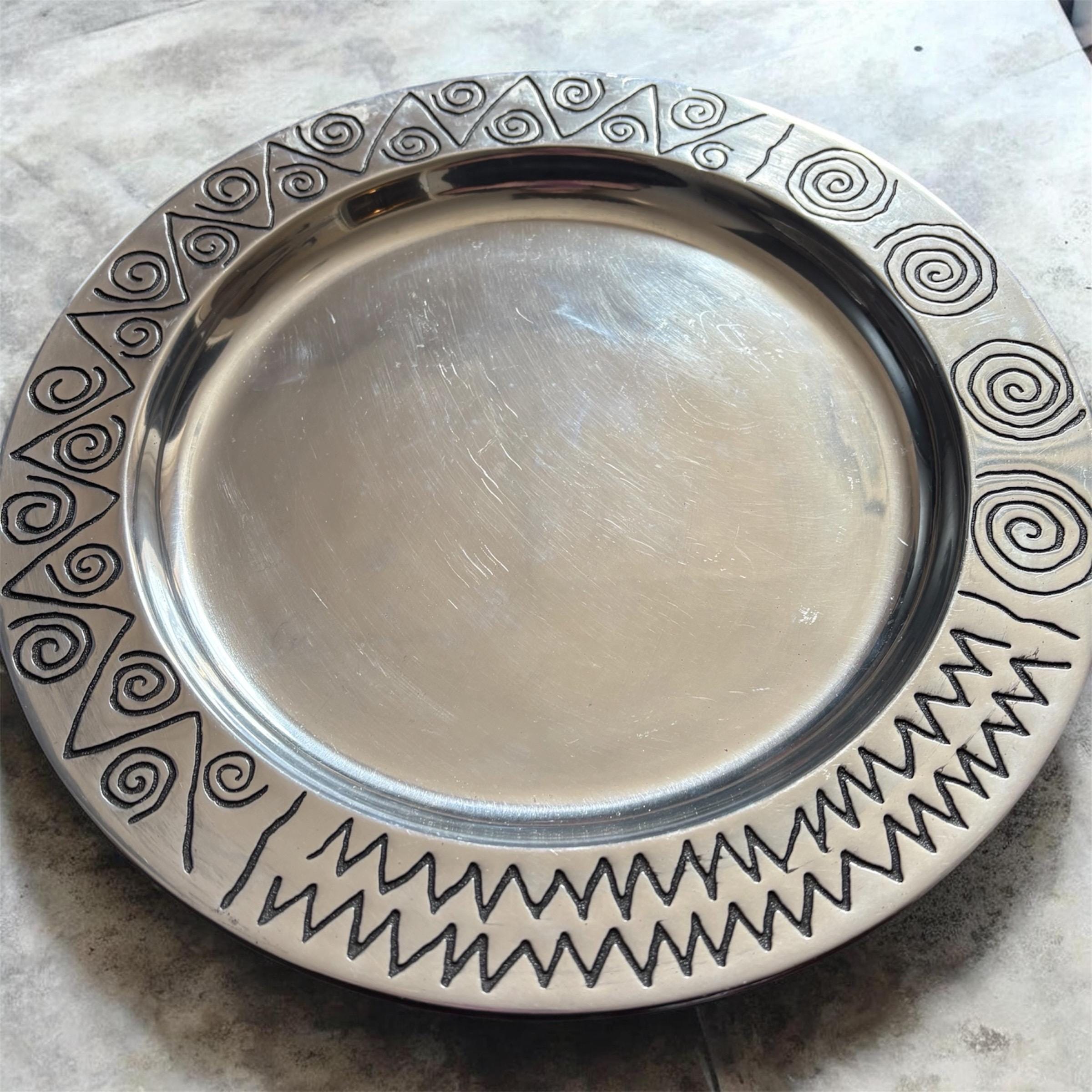Vintage Pewter Platter - Etsy