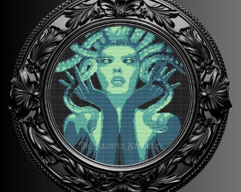Medusa Cross Stitch Pattern: Greek Mythology Needlepoint (PDF Pattern)