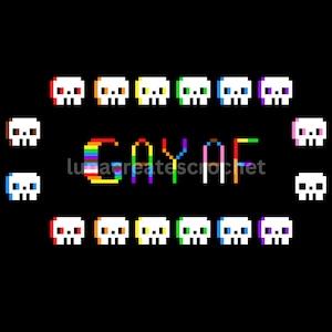 Gay AF - crochet tapiz, crochet simple o doble, tapiz, manta, tiro, patrón