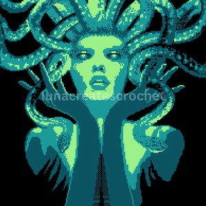 Medusa - graphgan, C2C pattern, throw, blanket, crochet