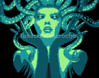 Medusa - graphgan, C2C pattern, throw, blanket, crochet