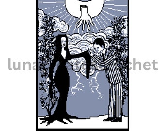 The Lovers - graphgan, C2C pattern, throw, blanket, crochet, tarot