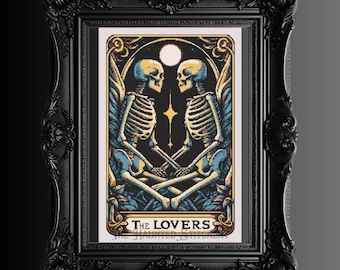 Schema punto croce "Gli scheletri dei tarocchi degli amanti" (PDF)