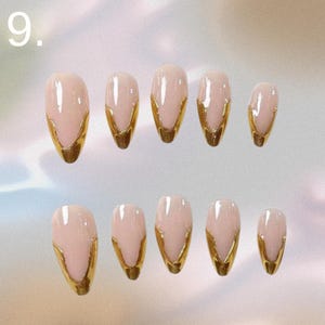 Luxury Almond Acrylic Press-On Nails | 10 pcs | Custom Nails for Girls | Easy to Use Press-On Nails | Summer Nails | Everyday Press-Ons |