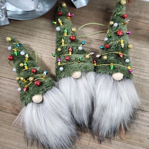 Christmas Tree Gnome Ornaments: Handmade Holiday Decor (Set of 3)
