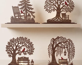 Cardinal memorial candle holder laser cut file bundle, remembrance tree decor, digital download
