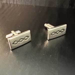 Hickok Rectangle Silver Cuff Links