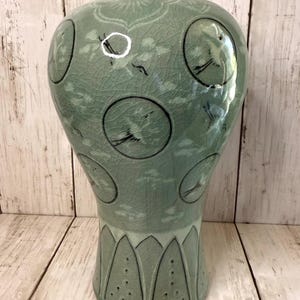 Korean Celadon Vase 9.5 Inches