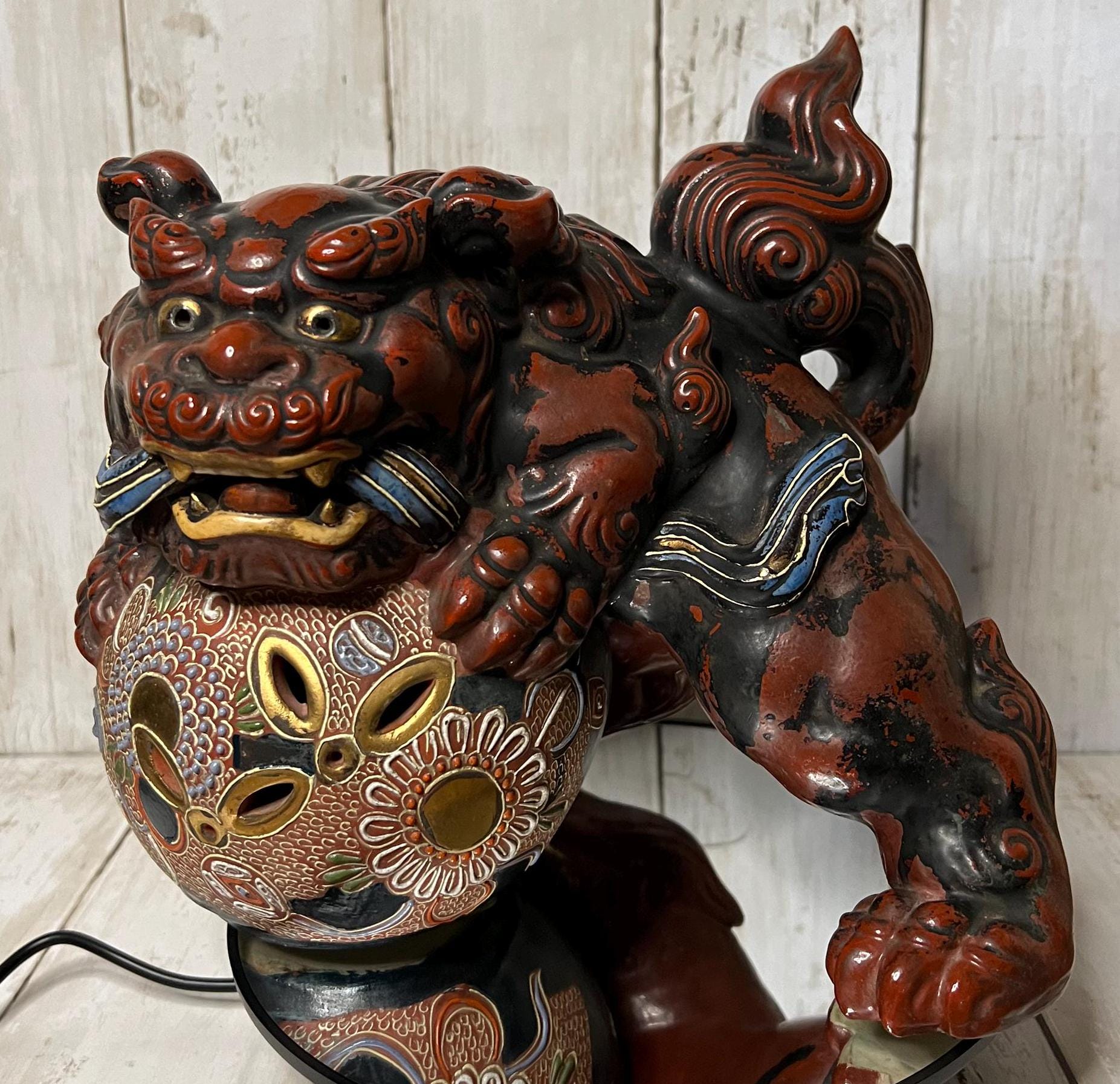 お値下げ❣️中国の古い器　動物いっぱい！可愛い　ドラゴン　ヴィンテージ Kutani Dragon - Etsy