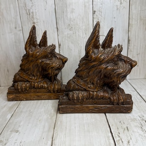 Scottish Terrier Wood Bookends