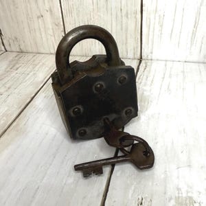 Brass and Iron Padlock and Keys