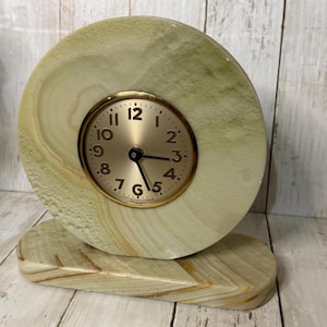 Art Deco Sessions Green Marble Clock