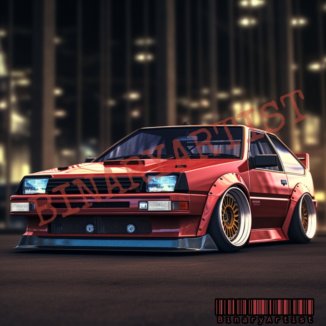 1990 Toyota AE86 Digital Art - Etsy