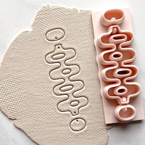 Retro Wave All-In-One Polymer Clay Cutter | Statement Earrings| E-12