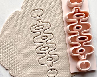 Retro Wave All-In-One Polymer Clay Cutter | Statement Earrings| E-15