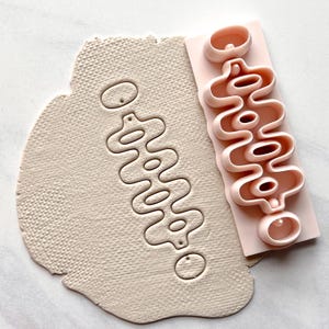 Retro Wave All-In-One Polymer Clay Cutter | Statement Earrings| E-12